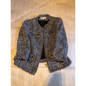 Michael Kors‎ Womens Jacket Zipper Front Size 8 Grey With Pockets Dry Clean Only